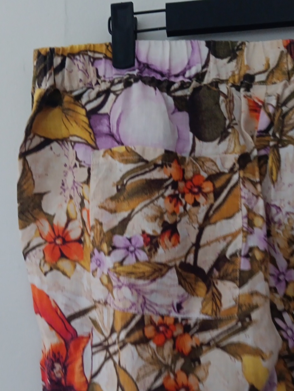 Chico's Floral Straight-Leg Pants in Cream with Orange & Purple Accents - Picture 6 of 10